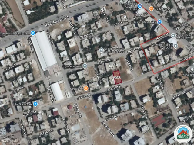 Adıyaman Yeni Mahalle'de Satılık 425m2 Mükemmel Arsa