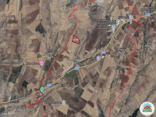 Adıyaman Kahta Ortancada Satılık 56 Dönüm Tarla